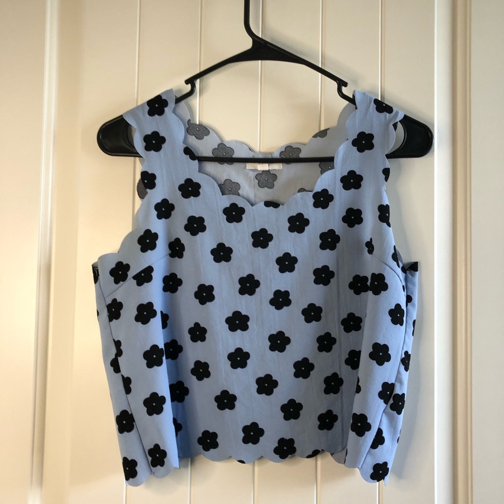 Cute Summer Blue Flowers Top